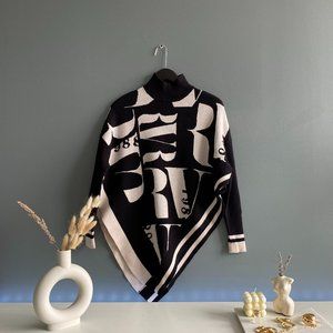 River Island oversized monogram poncho sweater